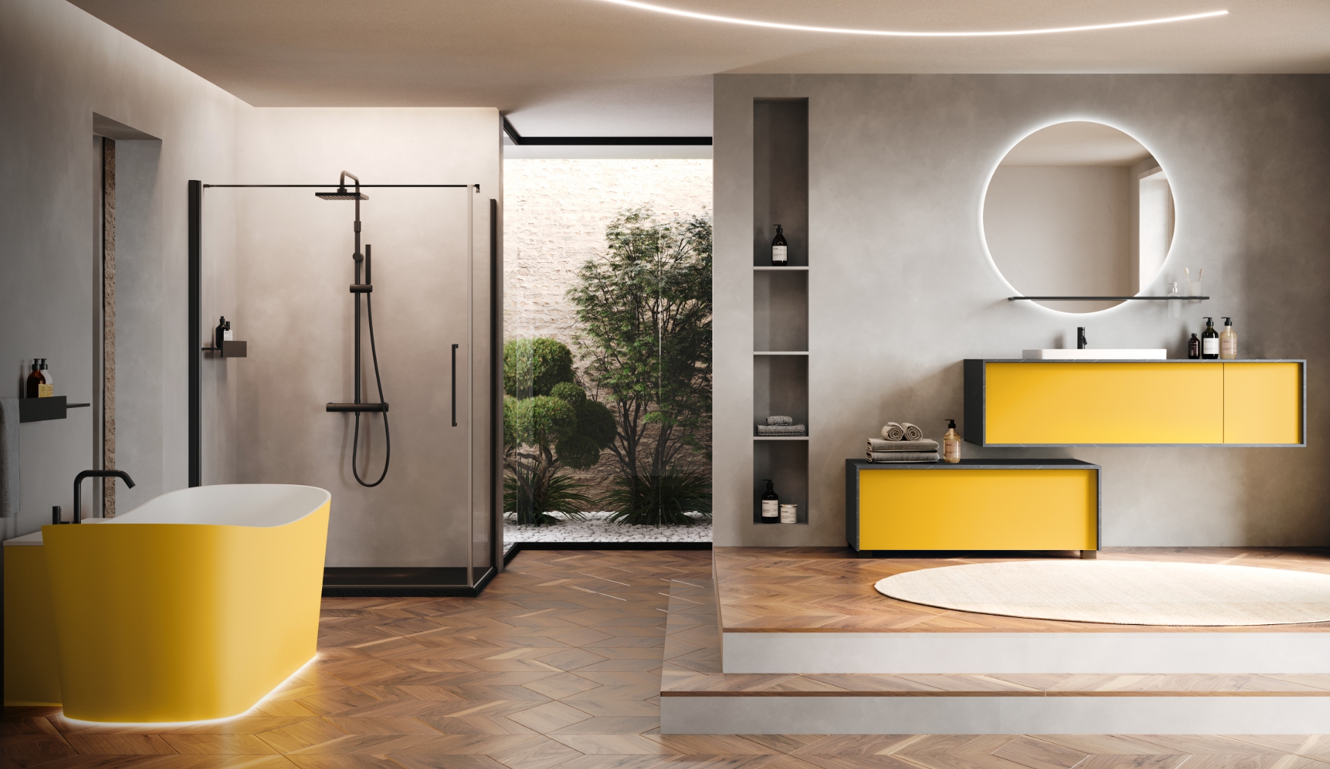 Prestigious materials and finishes