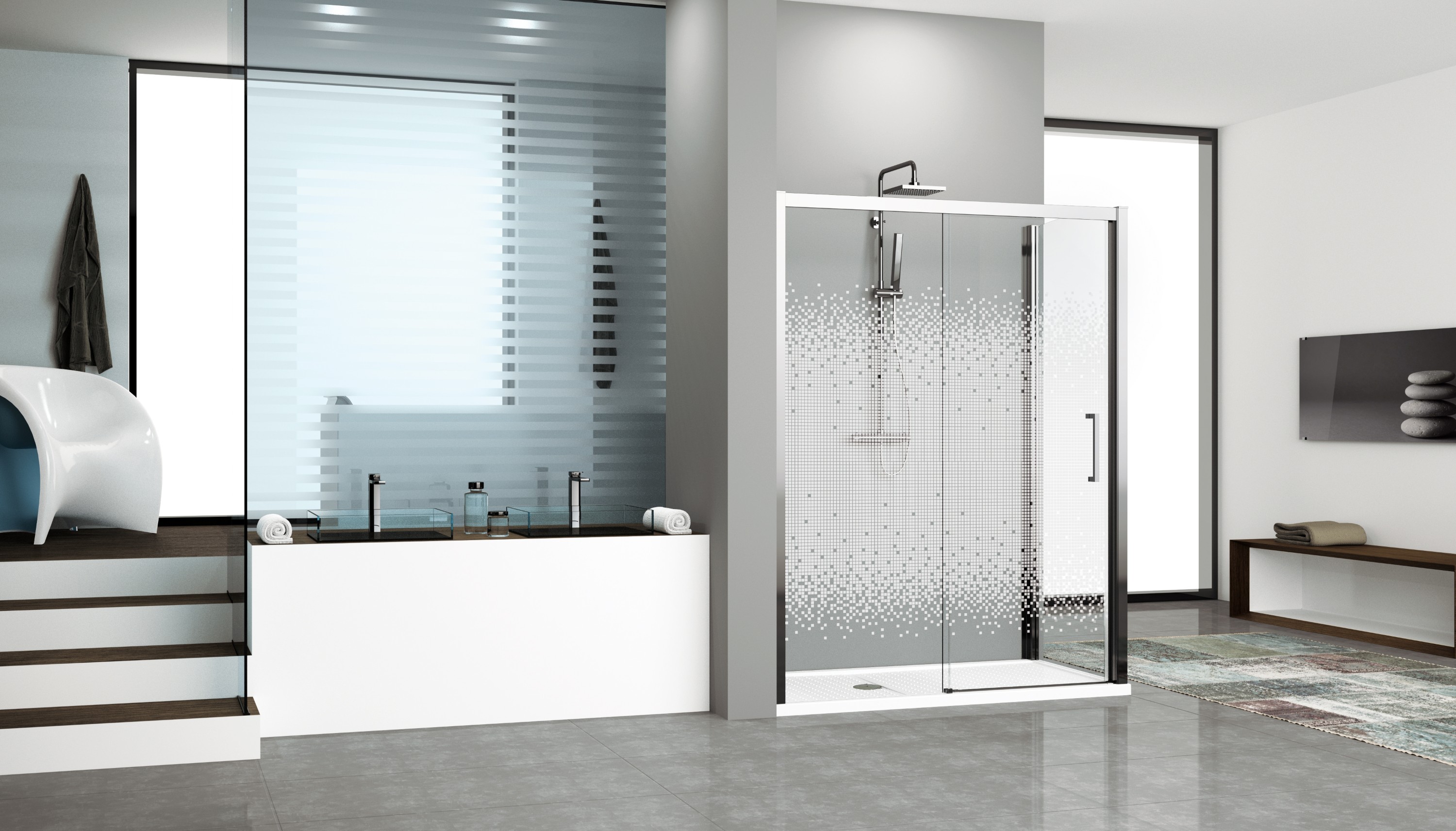 Parois de douche - Kuadra 2P+F