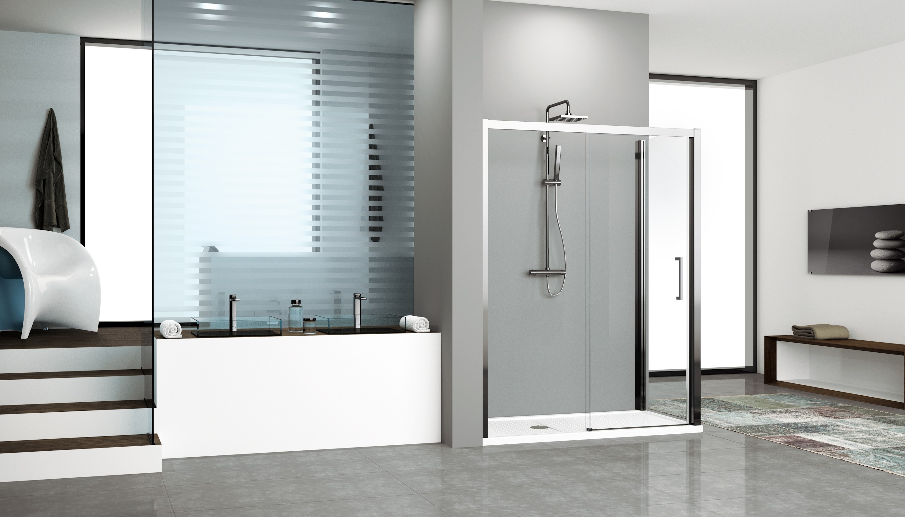 Parois de douche - Kuadra 2P+F